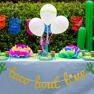 Glamoncha Taco Bout Love Gold Glitter Banner Sign Garland for Mexican Fiesta Themed Bridal Shower Bachelorette Party Wedding Decorations