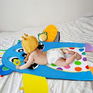 teytoy 3-in-1 Tummy Time Mat & Pillow & Mirror Black and White High Contrast Tummy Time Toys with 3 Teethers for Newborn Infant Baby Toys 0 3 6 9 12 Months Easter Gifts