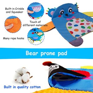 teytoy 3-in-1 Tummy Time Mat & Pillow & Mirror Black and White High Contrast Tummy Time Toys with 3 Teethers for Newborn Infant Baby Toys 0 3 6 9 12 Months Easter Gifts