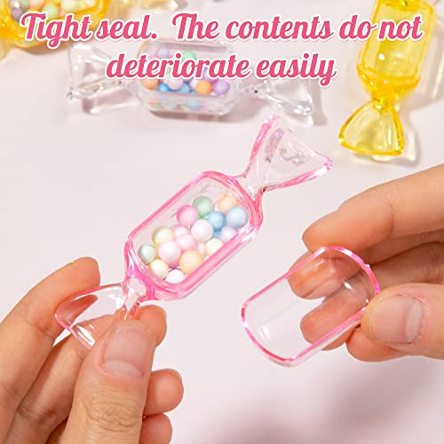 EOPER 30 Pieces Candy Shaped Container, Mini Plastic Transparent Candy Box, Candy-shaped Bead Storage Case, Chocolate Box Gift Package for Baby Shower Birthday Party Beads Art DIY Crafts Jewelry