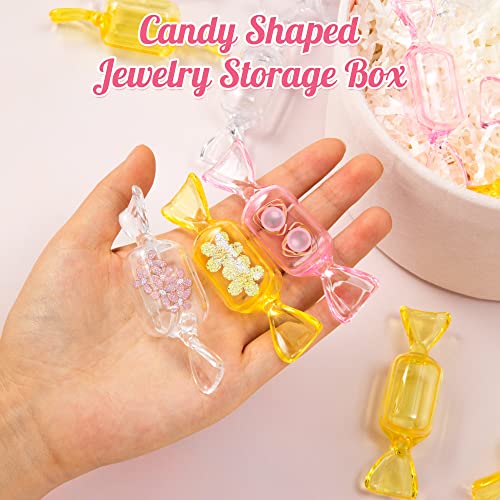 EOPER 30 Pieces Candy Shaped Container, Mini Plastic Transparent Candy Box, Candy-shaped Bead Storage Case, Chocolate Box Gift Package for Baby Shower Birthday Party Beads Art DIY Crafts Jewelry