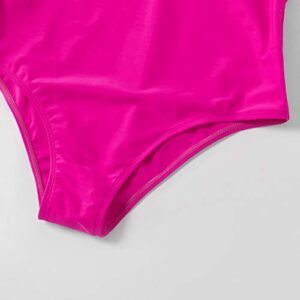 IFFEI Family Matching Swimsuits One Piece Monokini Letter Print Matching Swimwear Mommy and Me Bathing Suits Girls: 6-7 Years Hot Pink