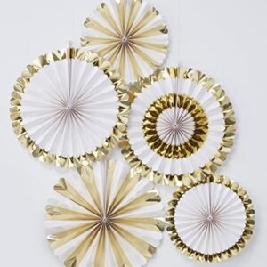 ginger ray gold foled pin wheel fan baby shower celebration decorations 5 pack
