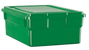 school smart storage box with lid, 16 x 11 x 6 inches, green – 276835