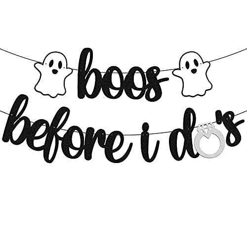 Levvcirki Boos Before I Do’s Banner Halloween Ghost Theme Men Women Girl Bachelorette Wedding Engagement Bridal Shower Party Decorations Supplie