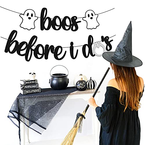 Levvcirki Boos Before I Do’s Banner Halloween Ghost Theme Men Women Girl Bachelorette Wedding Engagement Bridal Shower Party Decorations Supplie