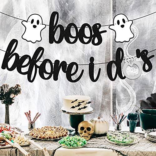 Levvcirki Boos Before I Do’s Banner Halloween Ghost Theme Men Women Girl Bachelorette Wedding Engagement Bridal Shower Party Decorations Supplie