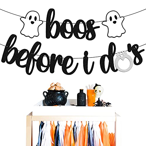 Levvcirki Boos Before I Do’s Banner Halloween Ghost Theme Men Women Girl Bachelorette Wedding Engagement Bridal Shower Party Decorations Supplie