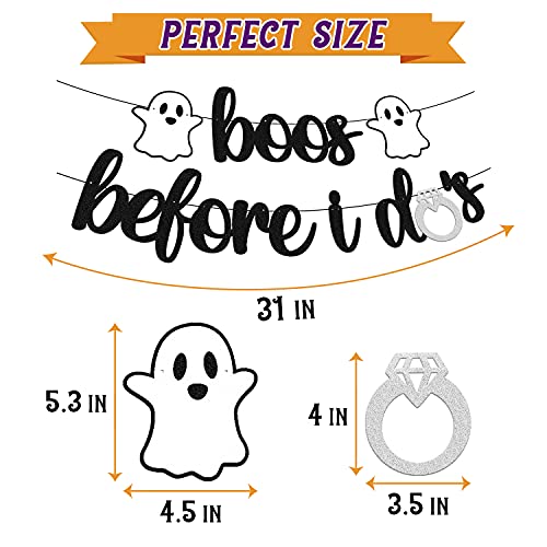 Levvcirki Boos Before I Do’s Banner Halloween Ghost Theme Men Women Girl Bachelorette Wedding Engagement Bridal Shower Party Decorations Supplie