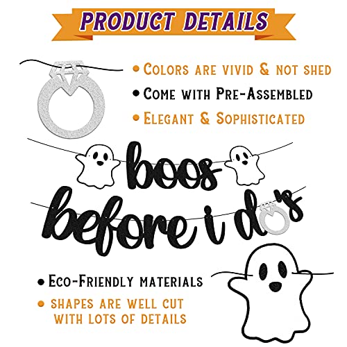 Levvcirki Boos Before I Do’s Banner Halloween Ghost Theme Men Women Girl Bachelorette Wedding Engagement Bridal Shower Party Decorations Supplie