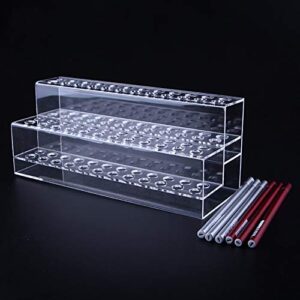 48 holes acrylic pen pencil stand holder clear stationery storage holder pen pencil rack makeup cosmetic brushes storage organizer rack eyebrow pencil shelf makeup tools case pen pencil display tray