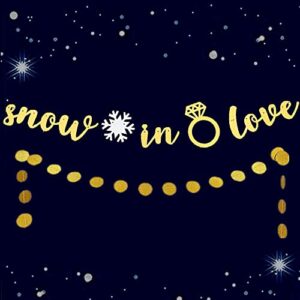 2PCS LaVenty Snow In Love Banner Snow In Love Decorations Winter Bachelorette Party Decorations Engagement Party Decorations