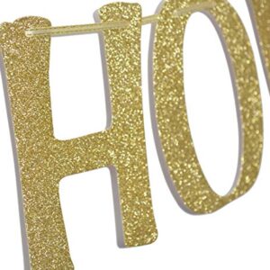 Boats N' Hoes Banner Sign Garland Gold Glitter for Bachelorette Nautical Theme Engagement Bridal Shower Birthday Decor Photo Booth Props