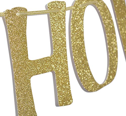 Boats N' Hoes Banner Sign Garland Gold Glitter for Bachelorette Nautical Theme Engagement Bridal Shower Birthday Decor Photo Booth Props