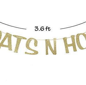 Boats N' Hoes Banner Sign Garland Gold Glitter for Bachelorette Nautical Theme Engagement Bridal Shower Birthday Decor Photo Booth Props