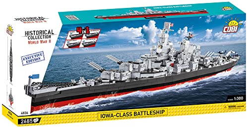 COBI Historical Collection World War II Iowa-Class Battleship, 4-in-1 Executive Edition