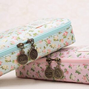 Cute Pencil Case Large Capacity Floral Pencil Pouch Stationery Organizer Multifunctional Cosmetic Makeup Bag Holder for Pencils Pens (Style-02)