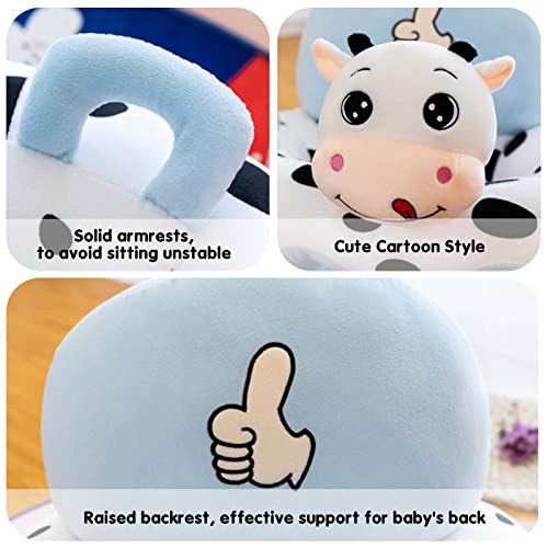 Rehomy Baby Floor Seat Learn to Sit Lounger Cover Cute Plush Baby Learning Sitting Chair Cover for Infants Toddler (Only Cover, No Filling)