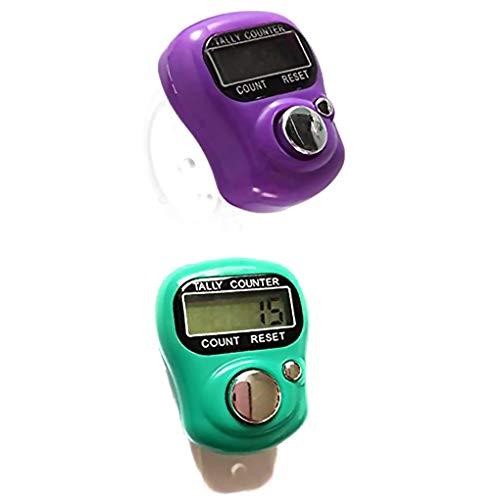 Miaomiaogo Hand Held Useful Digital Display Knitting Crochet Amigurumi Purple/Green Stich Row Tally Counter