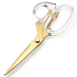 officegoods acrylic & stainless steel 9″ scissors – modern design for the stylish home, office, or school – perfect for arts & crafts, scrapbooking, fabric, & sewing – gold