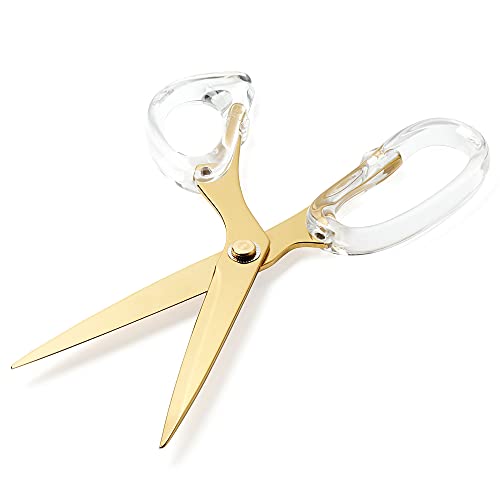 OfficeGoods Acrylic & Stainless Steel 9" Scissors - Modern Design for the Stylish Home, Office, or School - Perfect for Arts & Crafts, Scrapbooking, Fabric, & Sewing - Gold