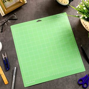 24 Pack Mat 12 x 12 Inch Adhesive Sticky Non Slip Standard Grip Mat Flexible Square Gridded Quilting Cut Mats Crafts Sewing Arts Replacement for Explore One/Air/Air 2/Maker Cut Mats (Green)