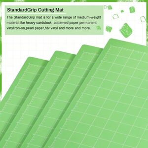 24 Pack Mat 12 x 12 Inch Adhesive Sticky Non Slip Standard Grip Mat Flexible Square Gridded Quilting Cut Mats Crafts Sewing Arts Replacement for Explore One/Air/Air 2/Maker Cut Mats (Green)