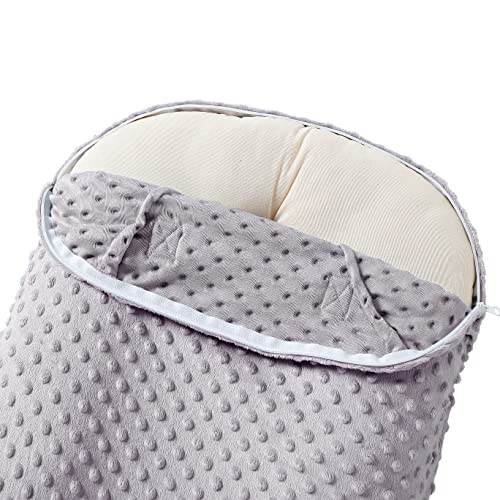 Baby Lounger Cover, Super Soft and Comfortable Premium Minky Dots Newborn Lounger Removable Slipcover Fits for Baby Boys and Baby Girls (Rose Gray)