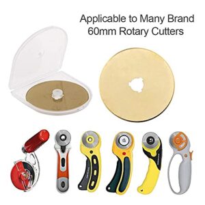 AUTOTOOLHOME Titanium Rotary Cutter Blades 60mm 10 Pack Replacement Quilting Scrapbooking Sewing Arts Crafts Farbric Paper Cutting Tool