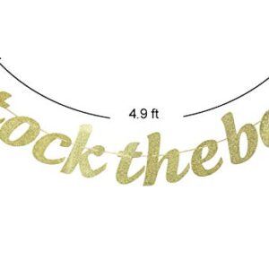 Stock The Bar Glitter Gold Banner, Wedding Reception Banner, Bride Tribe, Engagement,Bachelorette Party, Wedding Decor (Gold)