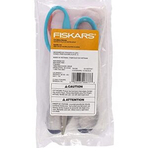 Fiskars Kids Scissors, Left Handed Scissors for Kids, Scissors for school, SoftGrip, 5 Inch, Blue Lightning