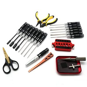 23 in 1 RC Tool Kit Screwdriver Set Pliers Hex Sleeve Socket Repair Tools for RC Helicopter Quadcopter Drone Airplane, Accessories Compatible with Slash Screw Kit