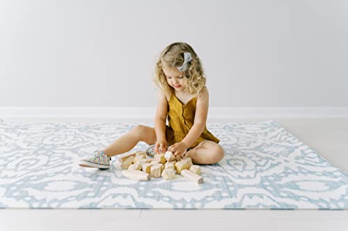 Baby Play Mat | Reversible Foam Mats | Soft for Play Time, Tummy Time, Crawling | Toddler, Kids Play Mat | Exercise Mat, Yoga Mat | Non-Toxic, Waterproof, Easy-to-Clean | 6.5ft x 4.5ft (Rainwash Blue)