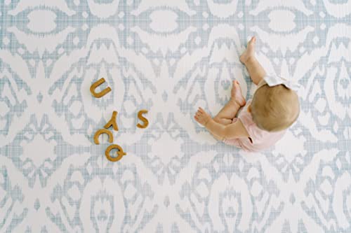 Baby Play Mat | Reversible Foam Mats | Soft for Play Time, Tummy Time, Crawling | Toddler, Kids Play Mat | Exercise Mat, Yoga Mat | Non-Toxic, Waterproof, Easy-to-Clean | 6.5ft x 4.5ft (Rainwash Blue)