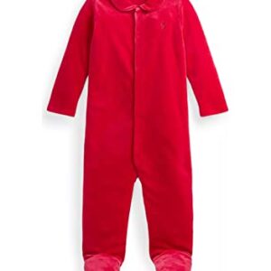 Polo Ralph Lauren Baby Boys Velour Footed Coverall (Red(4005)/R, 3 Months)