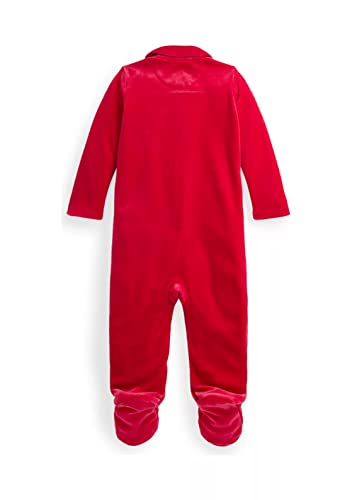 Polo Ralph Lauren Baby Boys Velour Footed Coverall (Red(4005)/R, 3 Months)