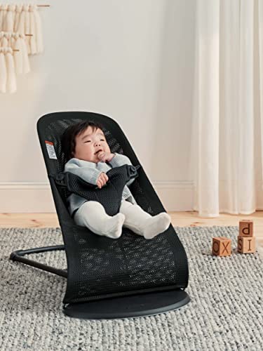 BabyBjörn Bouncer Bliss, Black Frame, Mesh, Black (006225US)