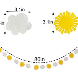 You Are My Sunshine Banner - Sunshine And Cloud Garland, First Birthday Sunshine Theme Party Decoration, Summer Cake Smash Bunting, You Are My Sunshine Baby Shower, Clouds Sun Summer Party Background Photo Props