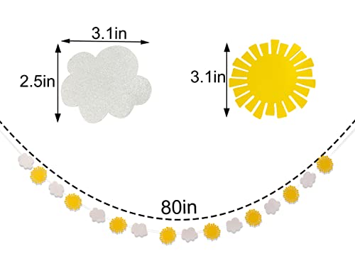 You Are My Sunshine Banner - Sunshine And Cloud Garland, First Birthday Sunshine Theme Party Decoration, Summer Cake Smash Bunting, You Are My Sunshine Baby Shower, Clouds Sun Summer Party Background Photo Props