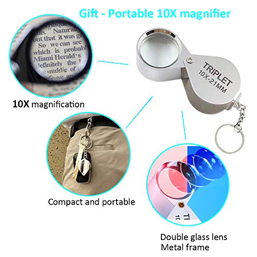 5X Handheld Magnifier with Metal Handle High Clarity Reading Magnifying Glass for Book Newspaper Maps fine Print ，Archeology，Soldering Repair，Science and Craft，Great for Seniors and Kids（90mm/3.5"）