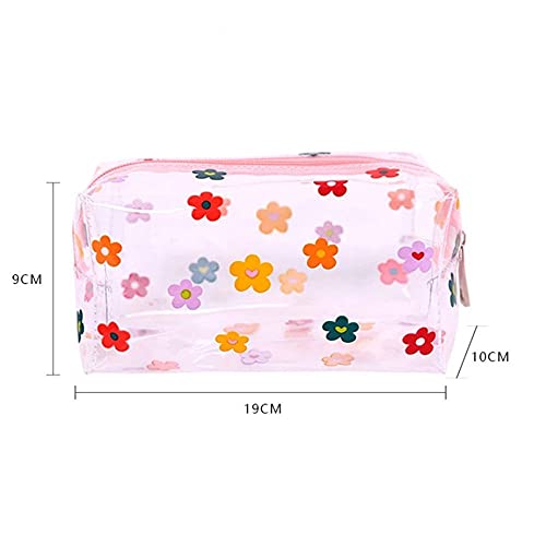 Clear Large Capacity Pencil Cases,Portable Cosmetic Makeup Bag,Fruit Printed Pencil Bag Pouch Stationery Box(red Strawberry)