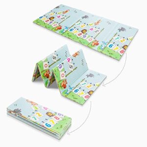 Eanpet Baby Play Mat Foam Area Rug for Kids Toddler Infant Ultra Thick Folding Large Crawl Mat Non-Slip Playmat for Bedroom Playroom Nursery ABC Letter (Traffic)