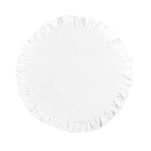 lush decor baby round ruffle play mat single 36″ diameter, white