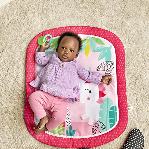 Bright Starts Rainbow Tropics Prop & Play Tummy Time Baby Activity Mat, Ages Newborn +