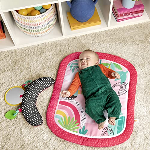 Bright Starts Rainbow Tropics Prop & Play Tummy Time Baby Activity Mat, Ages Newborn +