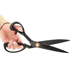 left handed dressmaking scissors 10 inch – professional heavy duty industrial strength tailor shears for fabric leather sewing best for artists, tailors and dressmakers (10 inch left hand)