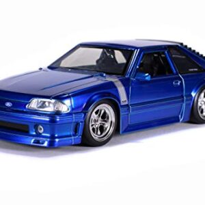 Jada Toys Bigtime Muscle 1:24 1989 Ford Mustang GT Die-cast Car Blue, Toys for Kids and Adults