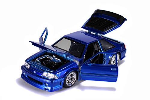 Jada Toys Bigtime Muscle 1:24 1989 Ford Mustang GT Die-cast Car Blue, Toys for Kids and Adults