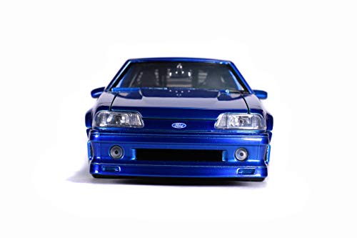 Jada Toys Bigtime Muscle 1:24 1989 Ford Mustang GT Die-cast Car Blue, Toys for Kids and Adults