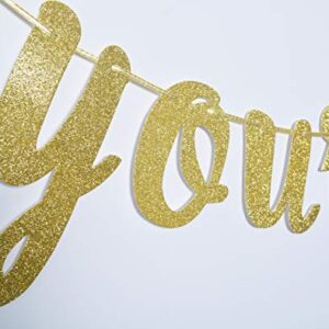 Drop Your Panties Glitter Gold Banner, Lingerie Shower Banner, Bachelorette Party Decorations (Gold)